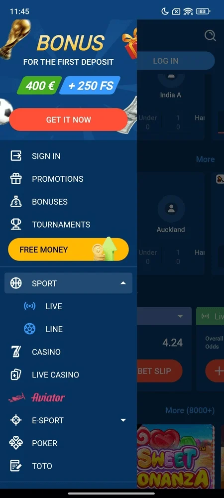 Bonus deposit pertama Mostbet — 400 + 250 putaran gratis
